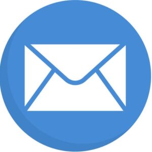 blue mail icon. mail button. editable vector.